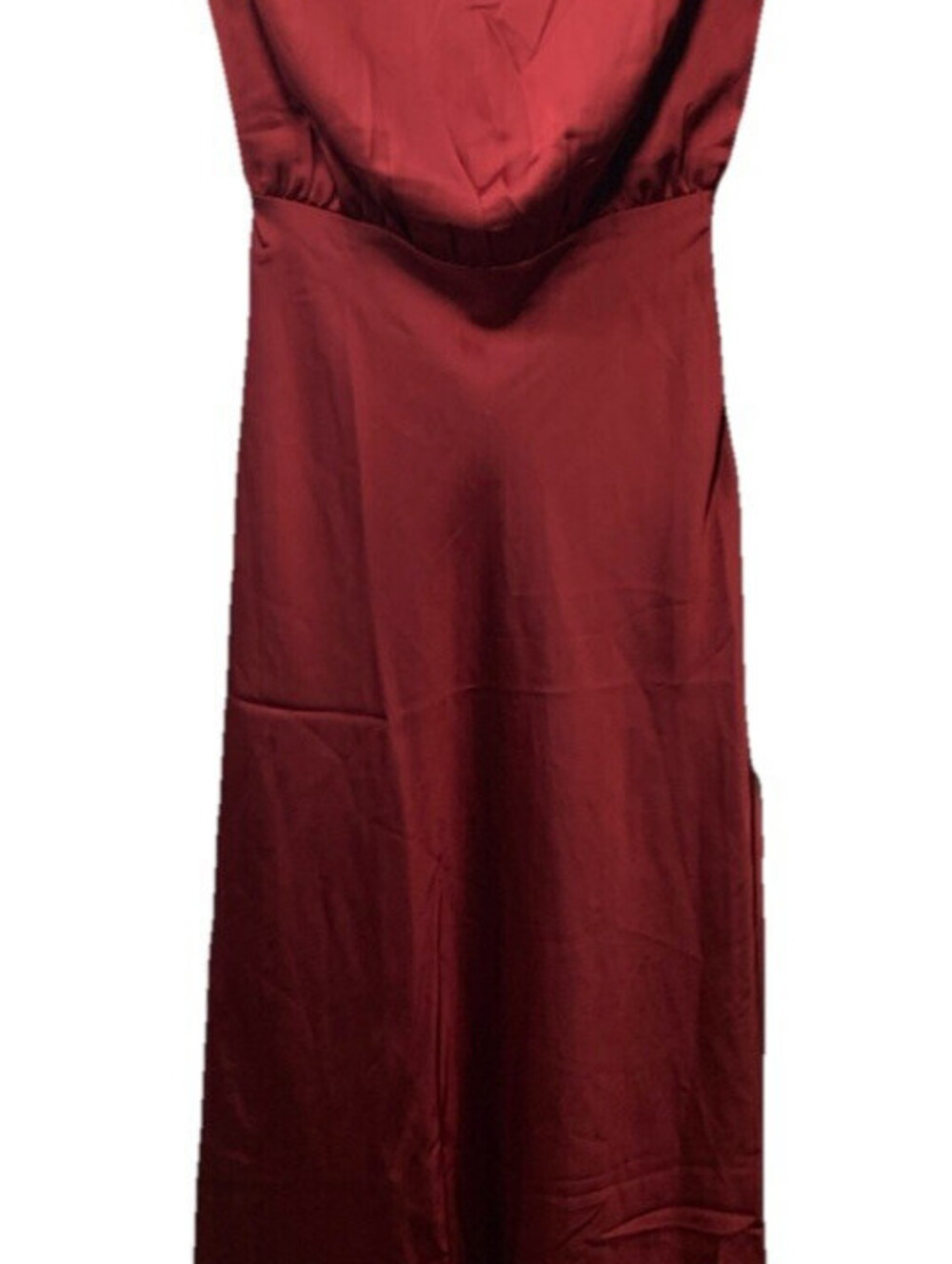 Lulus Womens Ada Satin Maxi Dress Formal High Neck Sleeveless Burgundy Size XS